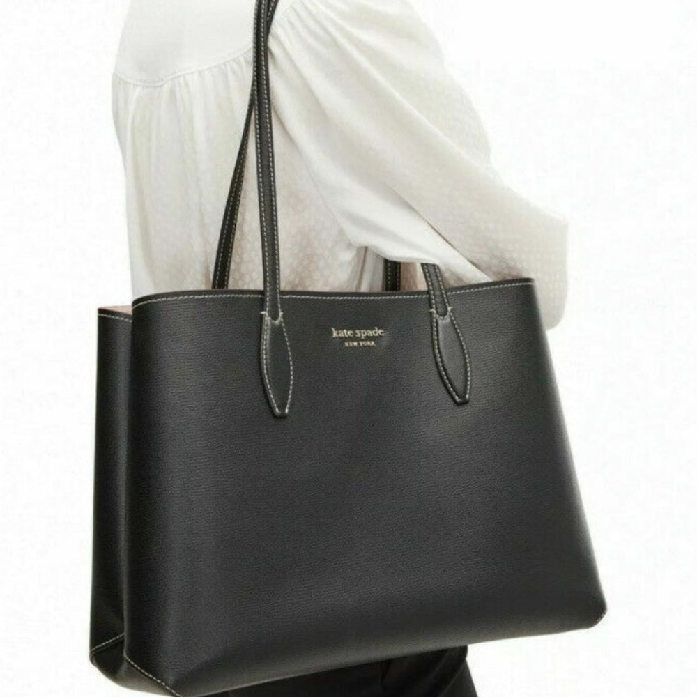 #bagsavenue fast ship all day tote black leather attached wristlet Kate Spade